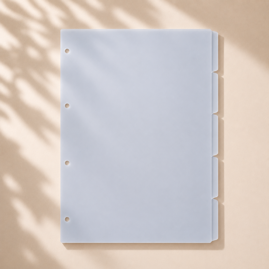 A4  Ring Binder Divider - 4 Hole Planner Tabs